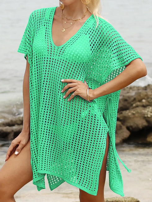 Side Tied V-Neck Cover-Up - Fashorio