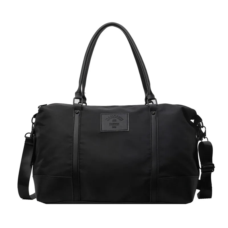 Detachable Crossbody Strap Polyester Travel Bag Black One Size - Fashorio