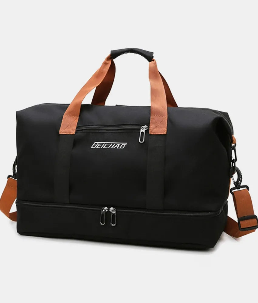 Oxford Cloth Oversize Travel Bag Black One Size - Fashorio