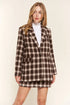 And The Why Full Size Plaid Brushed One Button Blazer - Fashorio