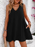 Mandy V-Neck Sleeveless Mini Dress Black - Fashorio