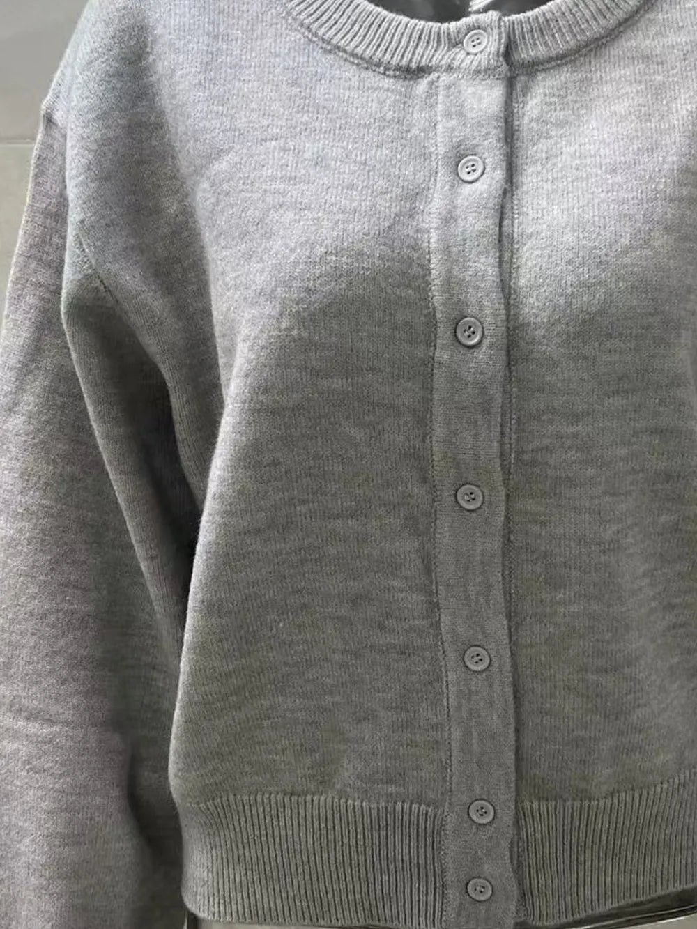 Button Down Long Sleeve Cardigan - Fashorio