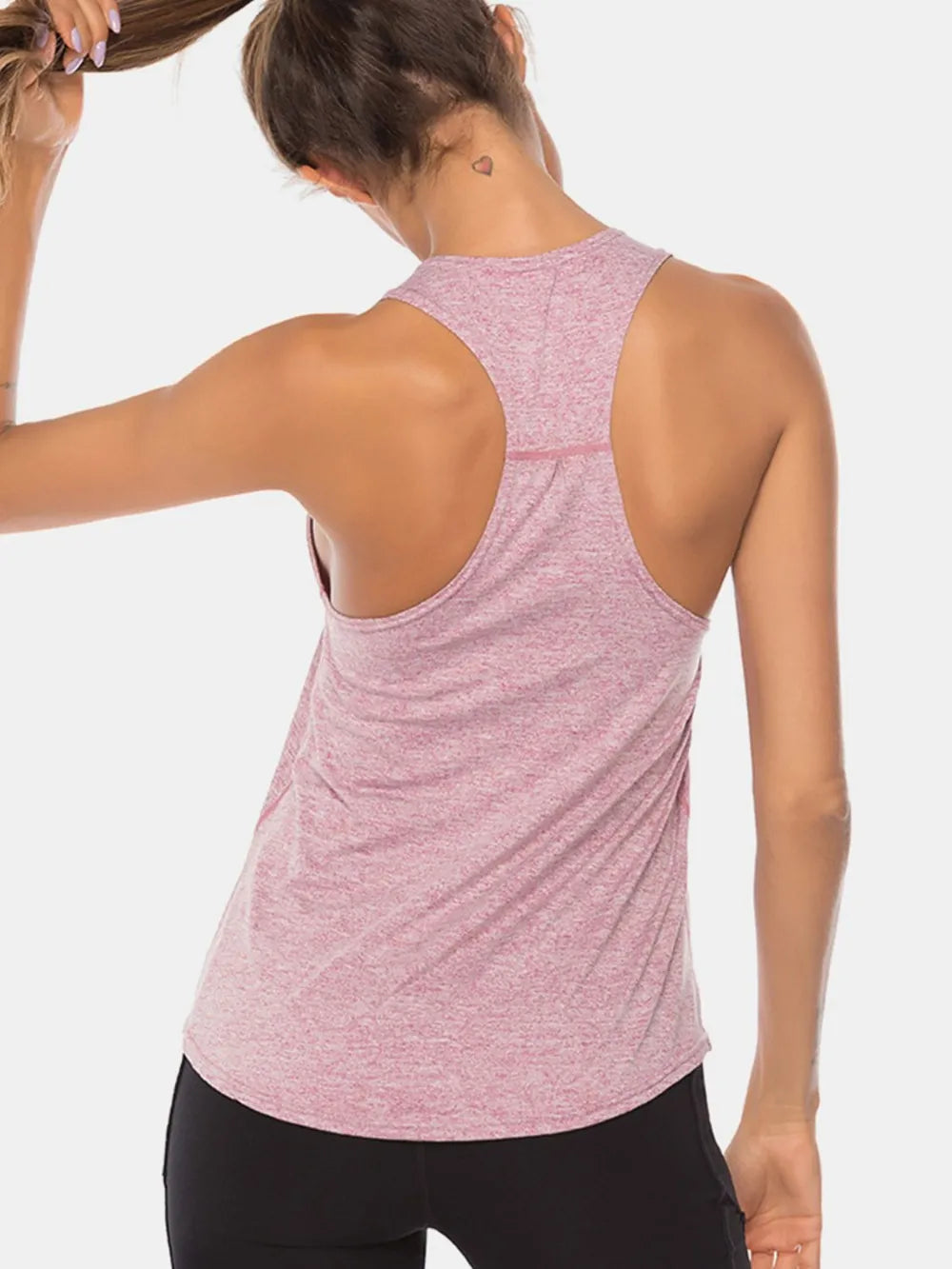 Full Size Scoop Neck Wide Strap Active Tank - Fashorio