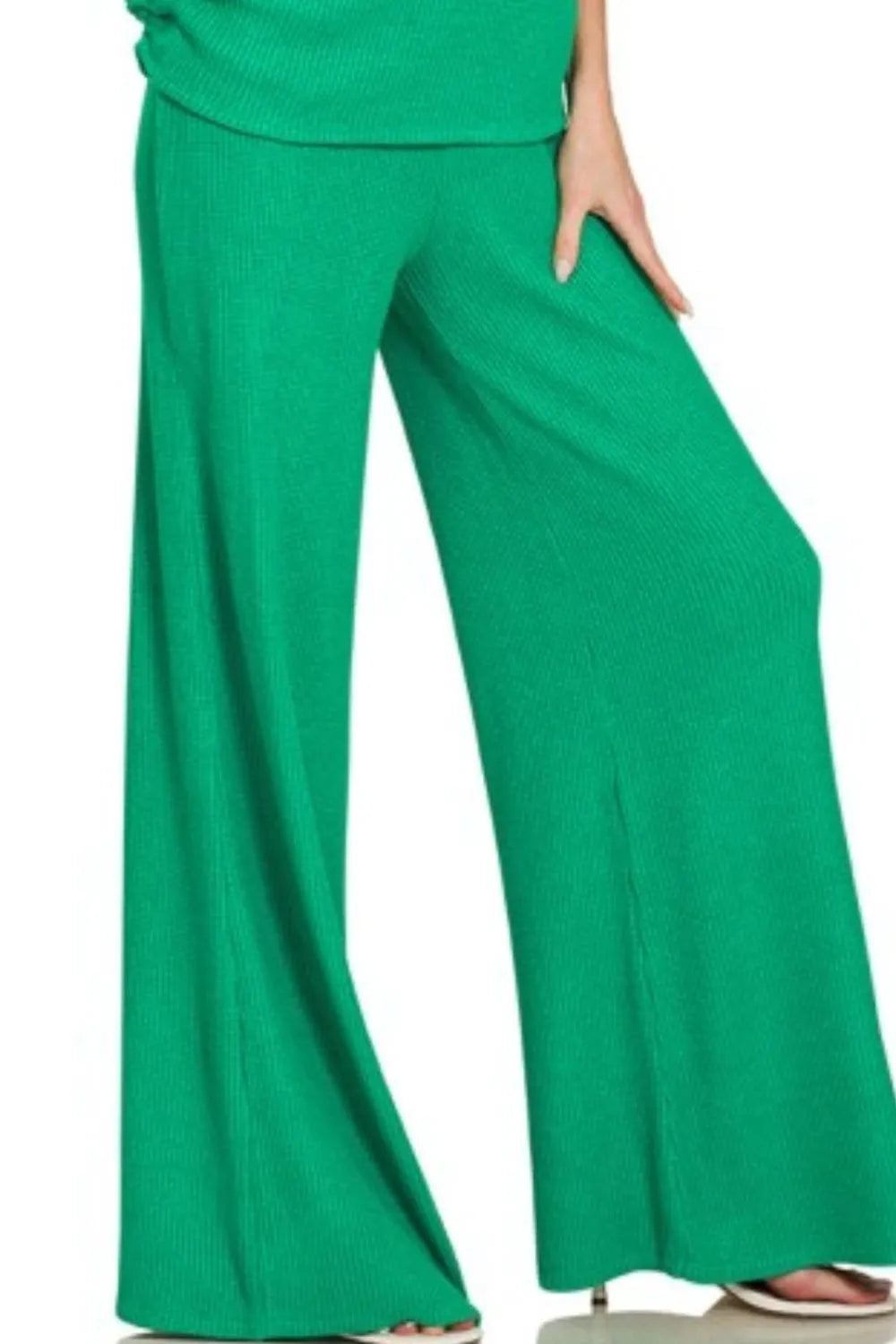Zenana Sweater Mock Neck Top & Long Pants Set - Fashorio