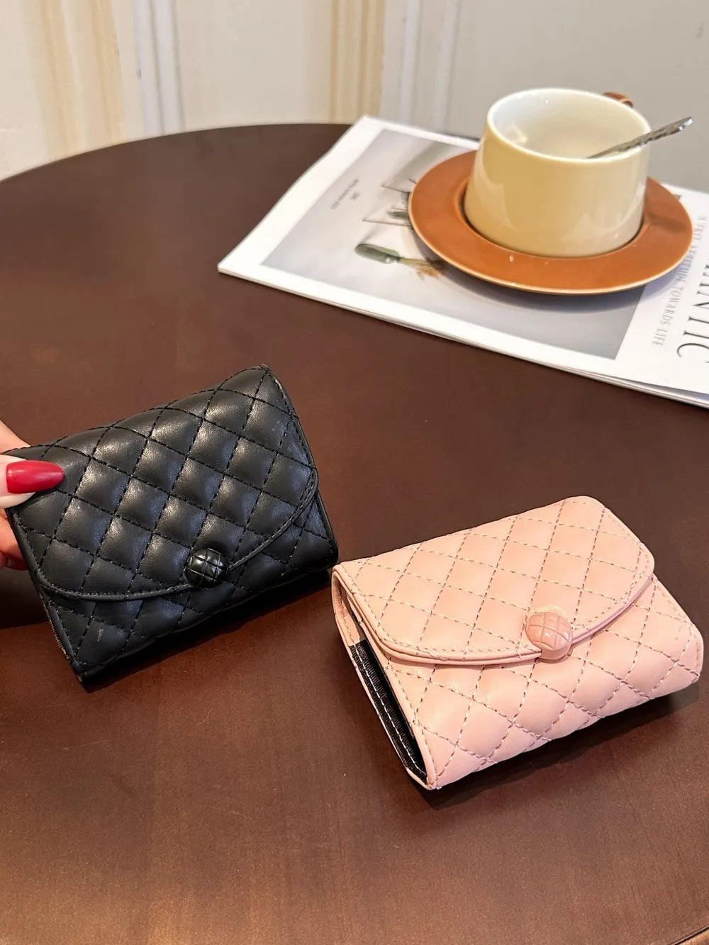 PU Leather Solid Color Wallet - Fashorio