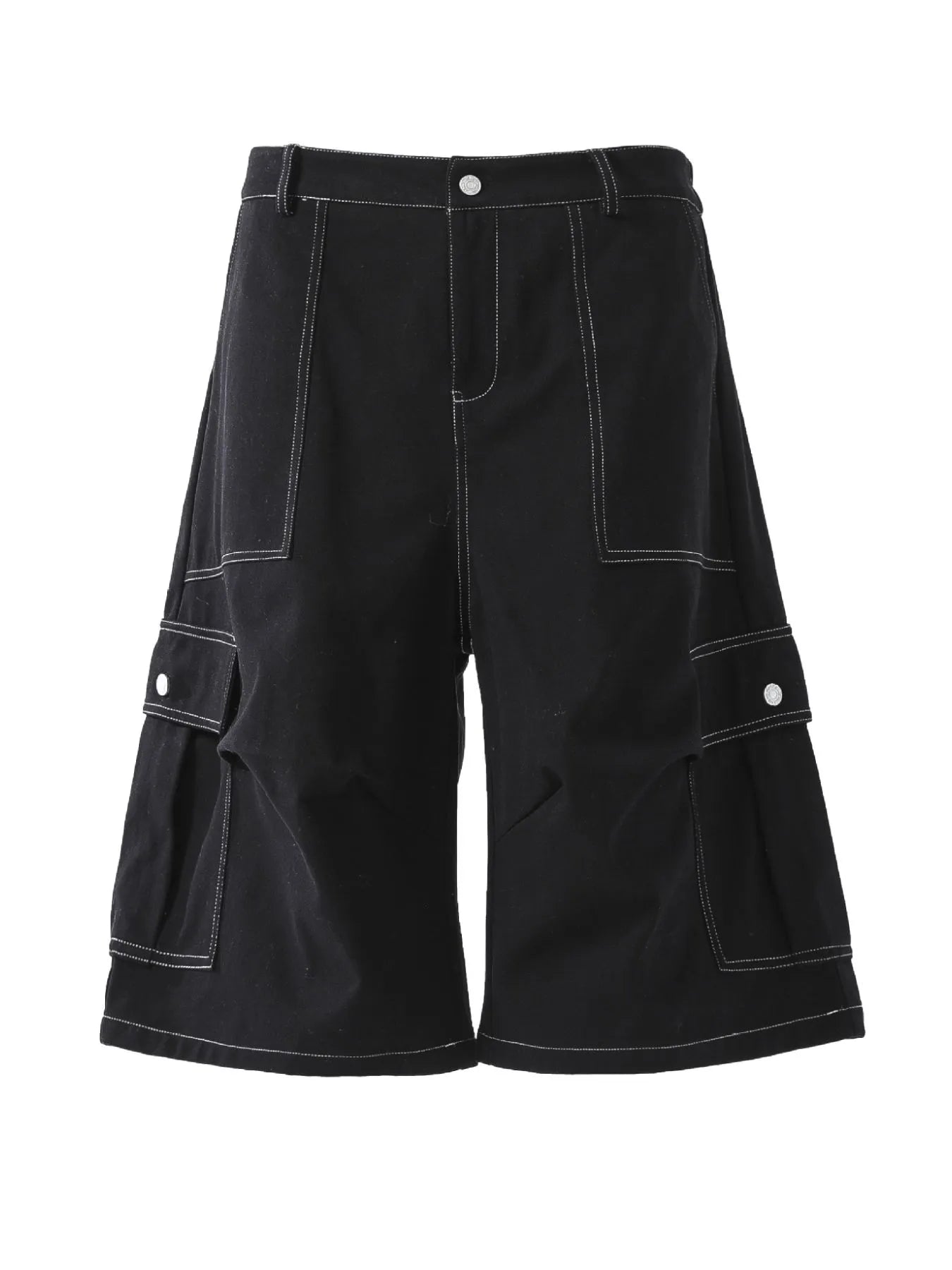 Men's Loose Fit Cargo Denim Shorts Black - Fashorio