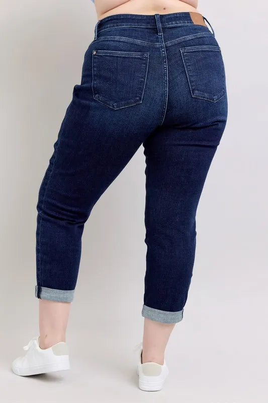 Judy Blue Full Size High Waist Boyfriend Jeans Plus Size - Fashorio