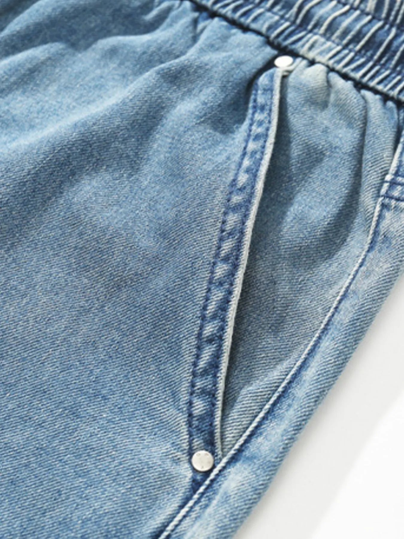 Men's Plus Size Drawstring Denim Shorts - Fashorio