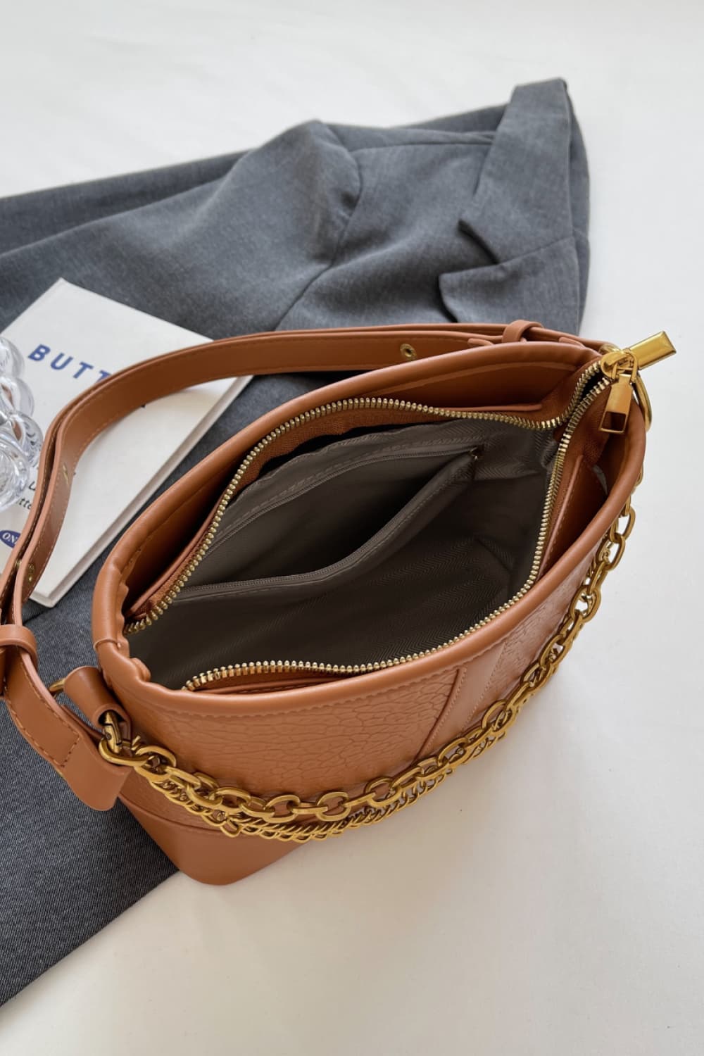 PU Leather Shoulder Bag - Fashorio
