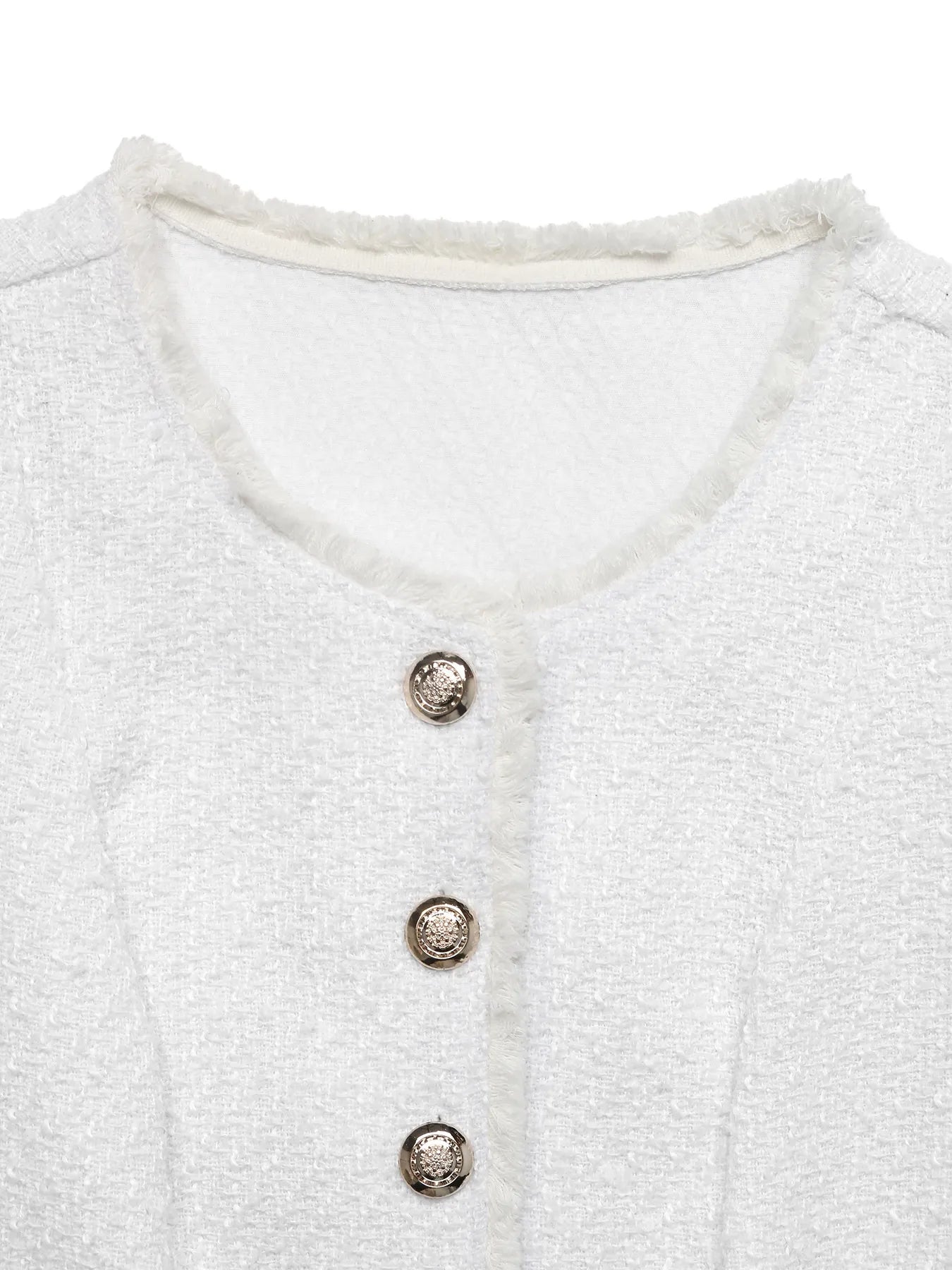 Textured Button-Front Vest with Raw Edge - Fashorio