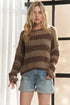 ADORA Horizontal Stripes Knit Textured Sweater - Fashorio