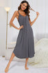 V-Neck Midi Lounge Dress Dark Gray - Fashorio