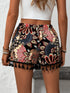 Paisley Print Tassel Hem Shorts - Fashorio