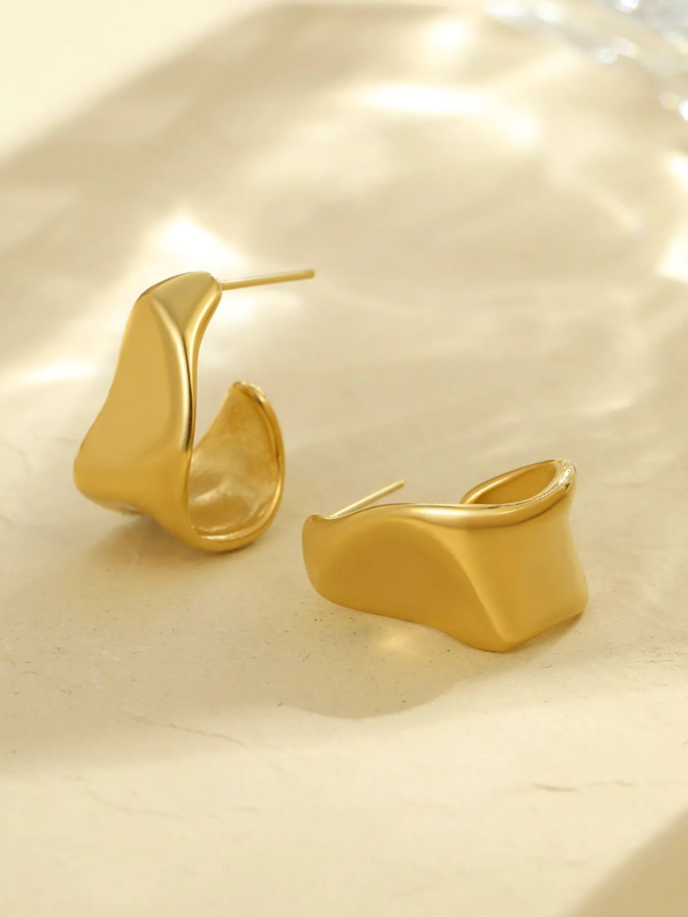 18K Gold-Plated Stainless Steel Geometric Earrings TypeB One Size - Fashorio