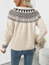 Nordic Fair Isle Pattern Round Neck Sweater - Fashorio