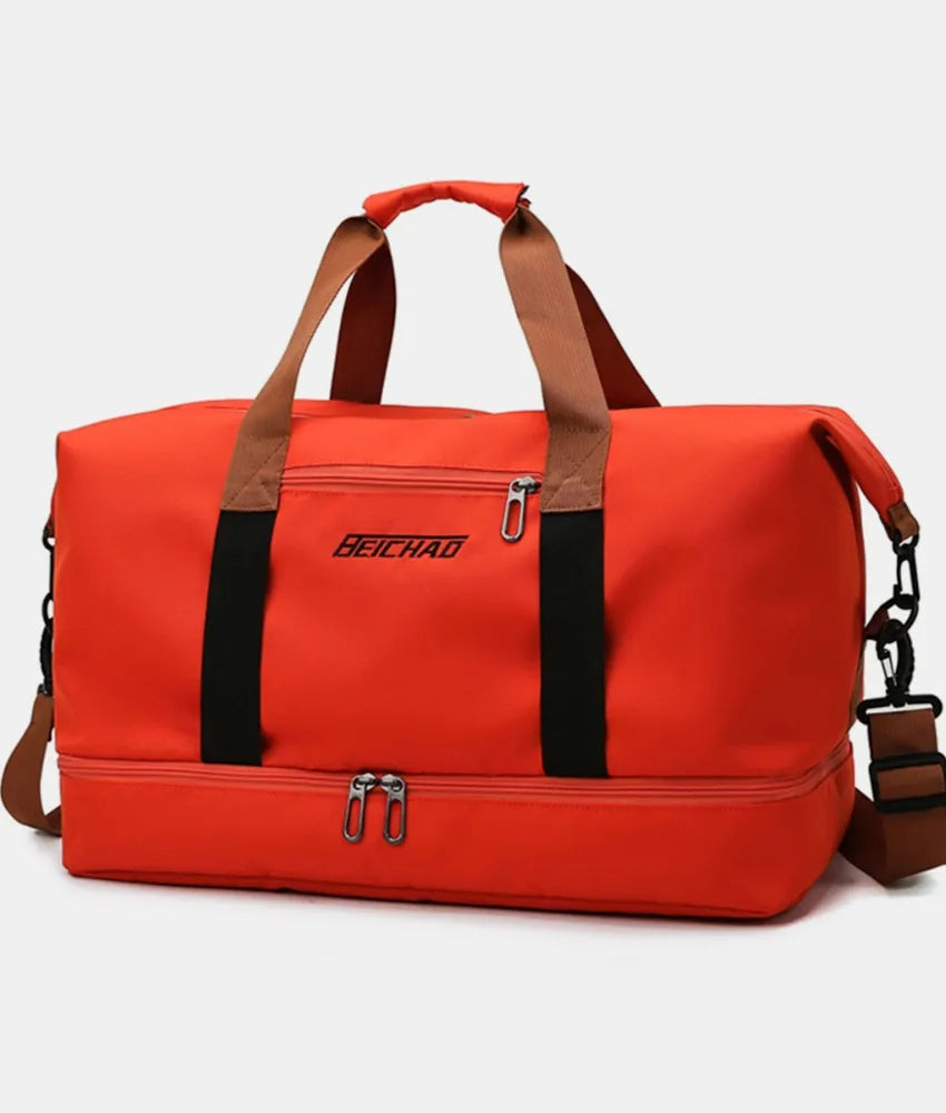 Oxford Cloth Oversize Travel Bag Orange One Size - Fashorio