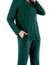 Collared Neck Long Sleeve Loungewear Set with Pockets - Fashorio