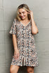 MOON NITE Quilted Quivers Button Down Sleepwear Dress Leopard - Fashorio