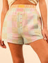 Striped High-Waist Shorts Blush Pink - Fashorio