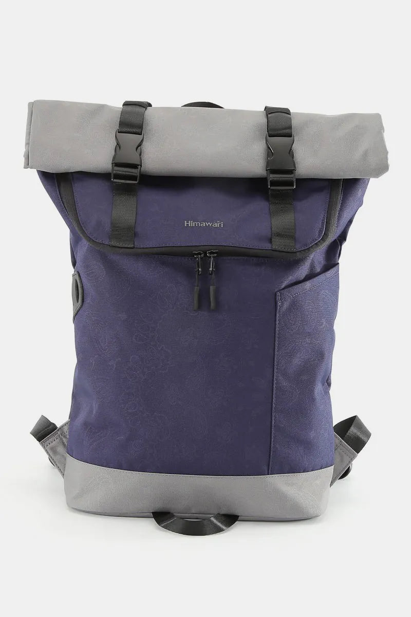 Himawari Contrast Waterproof Canvas Backpack Bag Gray One Size - Fashorio