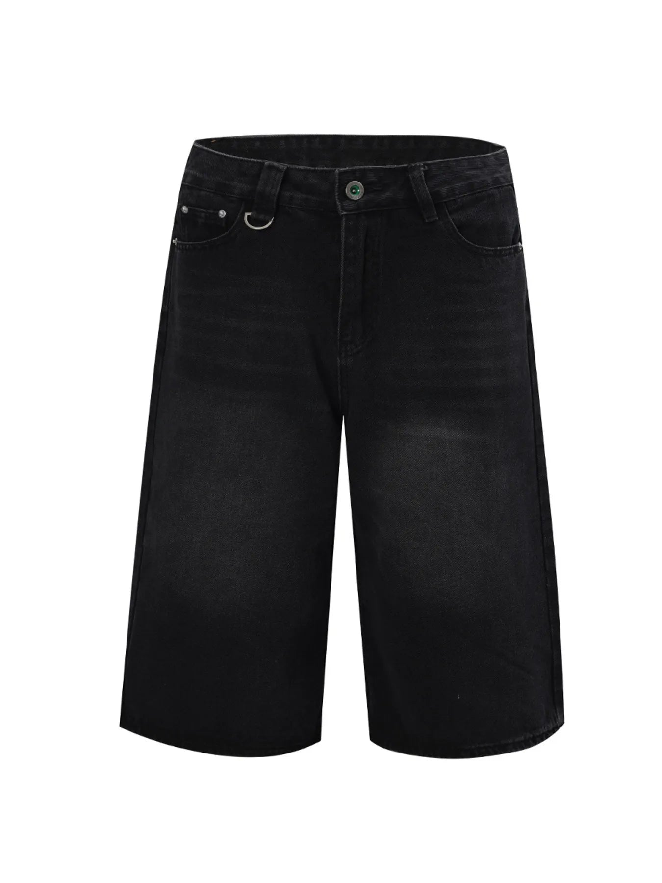 Men's Washed Denim Shorts Black - Fashorio