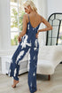 Shiny Tie-Dye Spaghetti Strap Jumpsuit with Pockets - Fashorio