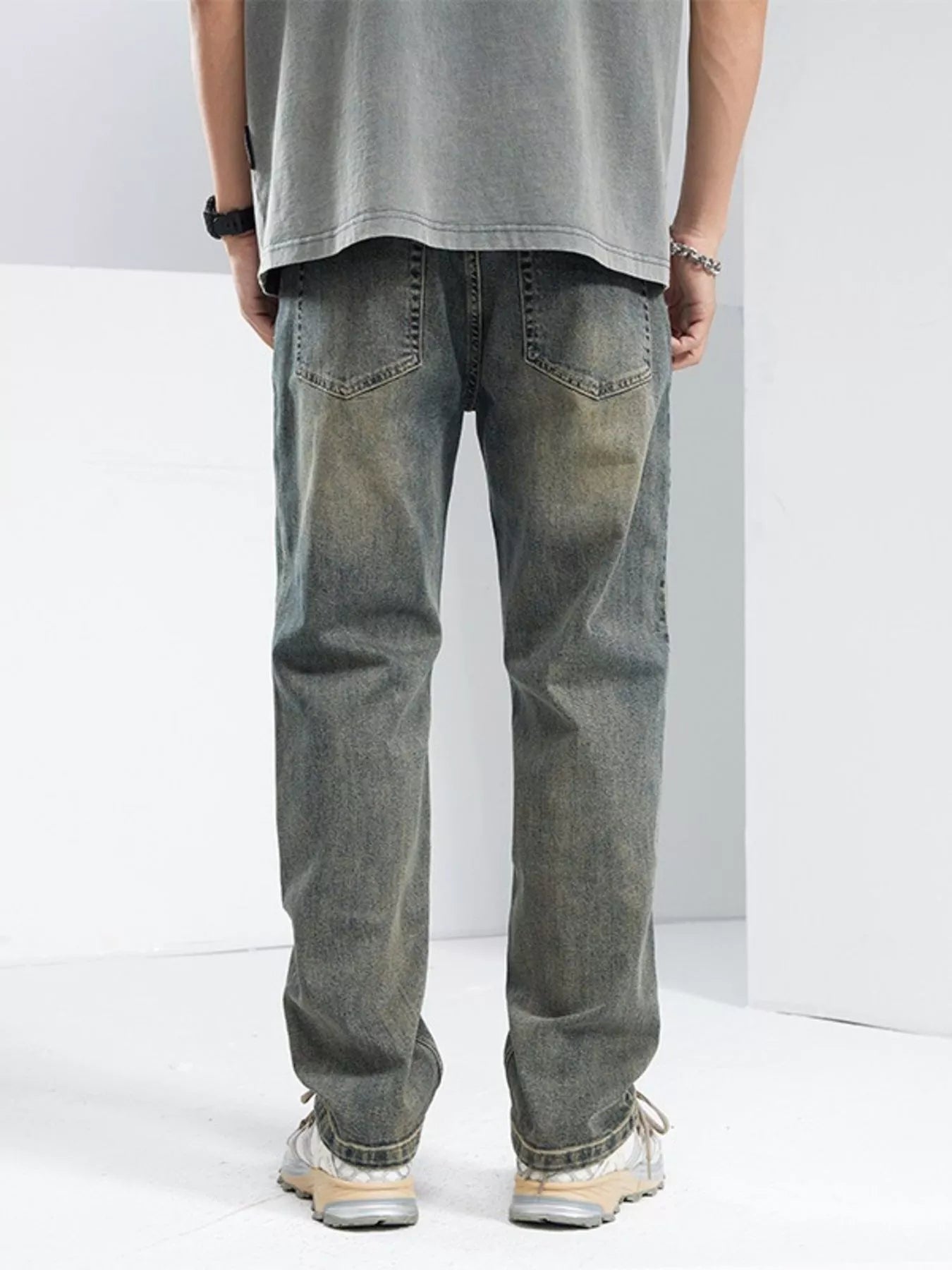 Men's Washed Loose Fit Jeans - Fashorio