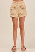 SO ME Mineral Washed Terry High Rise Cargo Shorts - Fashorio