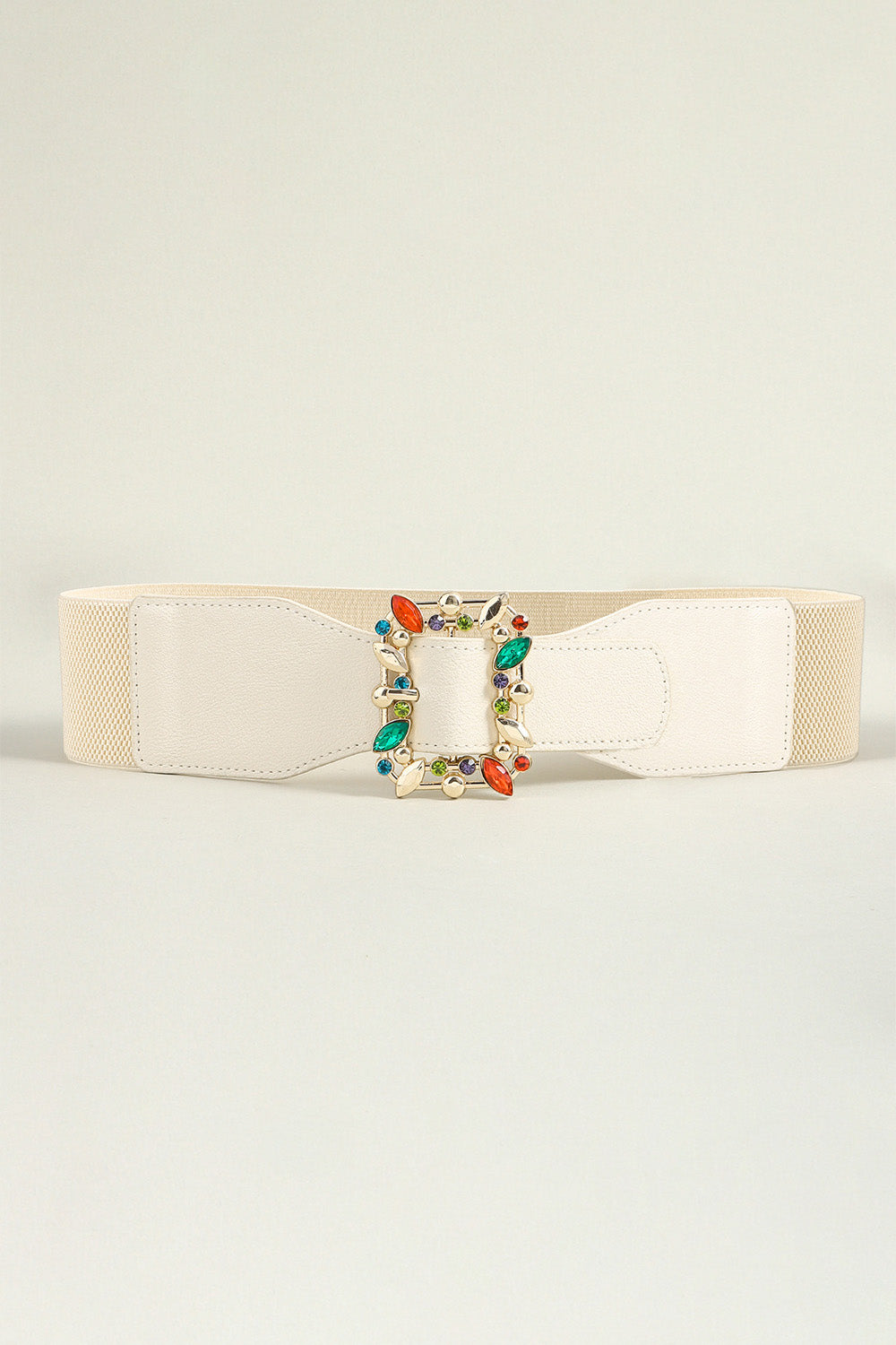 Multicolored Leaf Buckle Elastic Belt - Fashorio