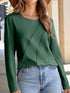 Asymmetric Seam Detail Long Sleeve Top - Fashorio