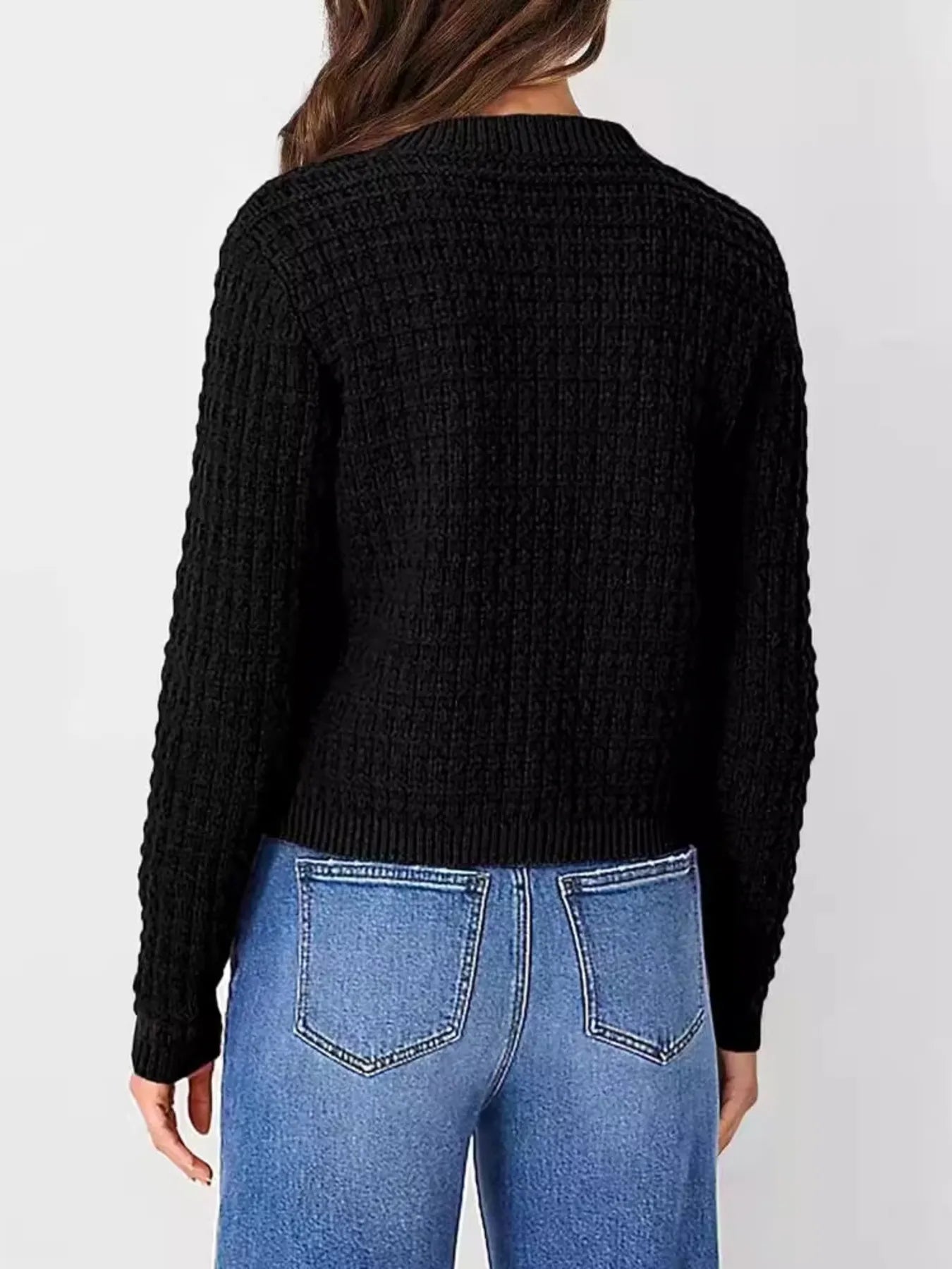 Button-Up Long Sleeve Cardigan - Fashorio