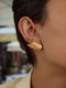 18K Gold-Plated Angel Wing Stud Earrings Gold One Size - Fashorio