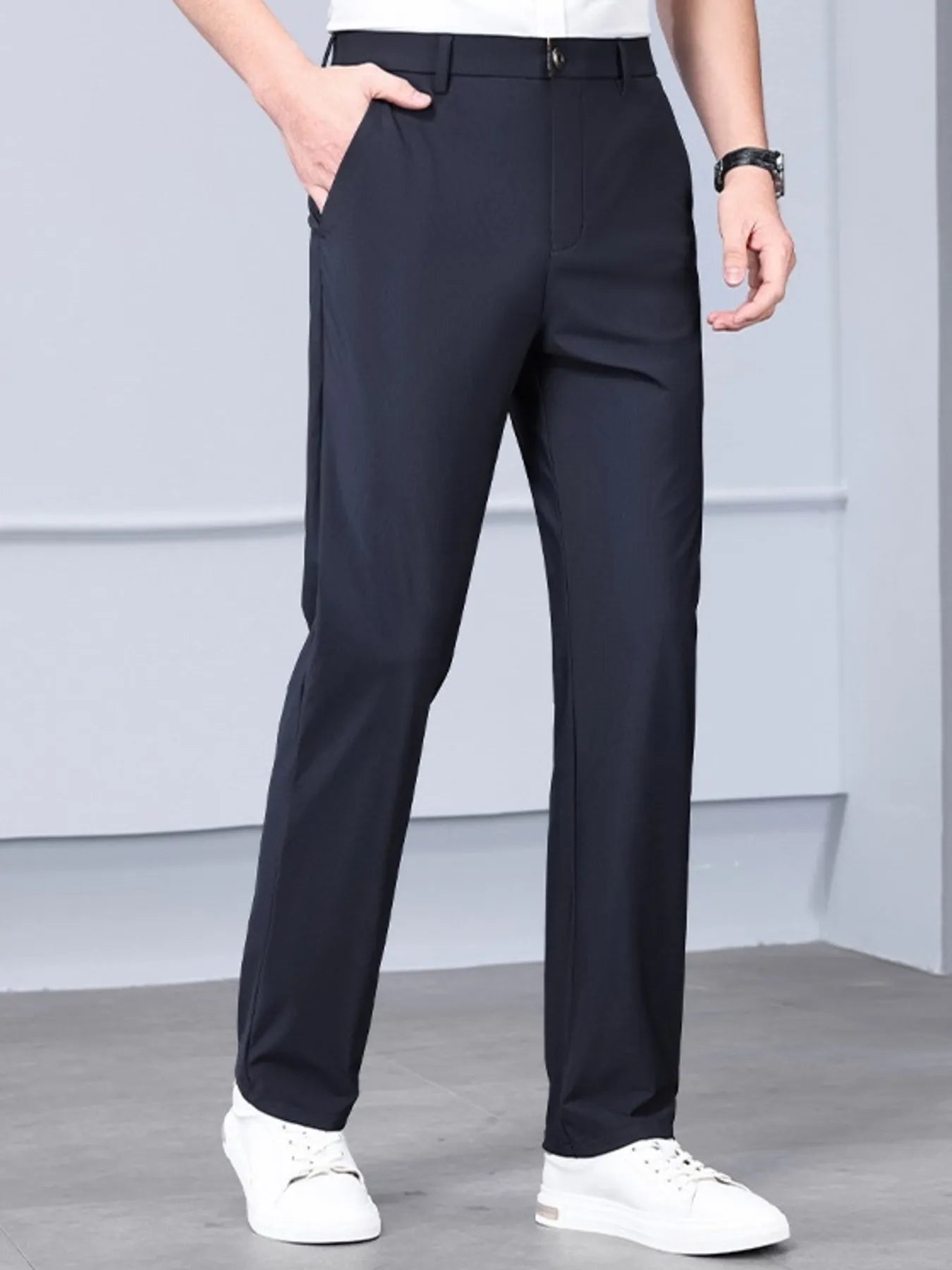 Men's Loose Fit Pants Navy Blue - Fashorio