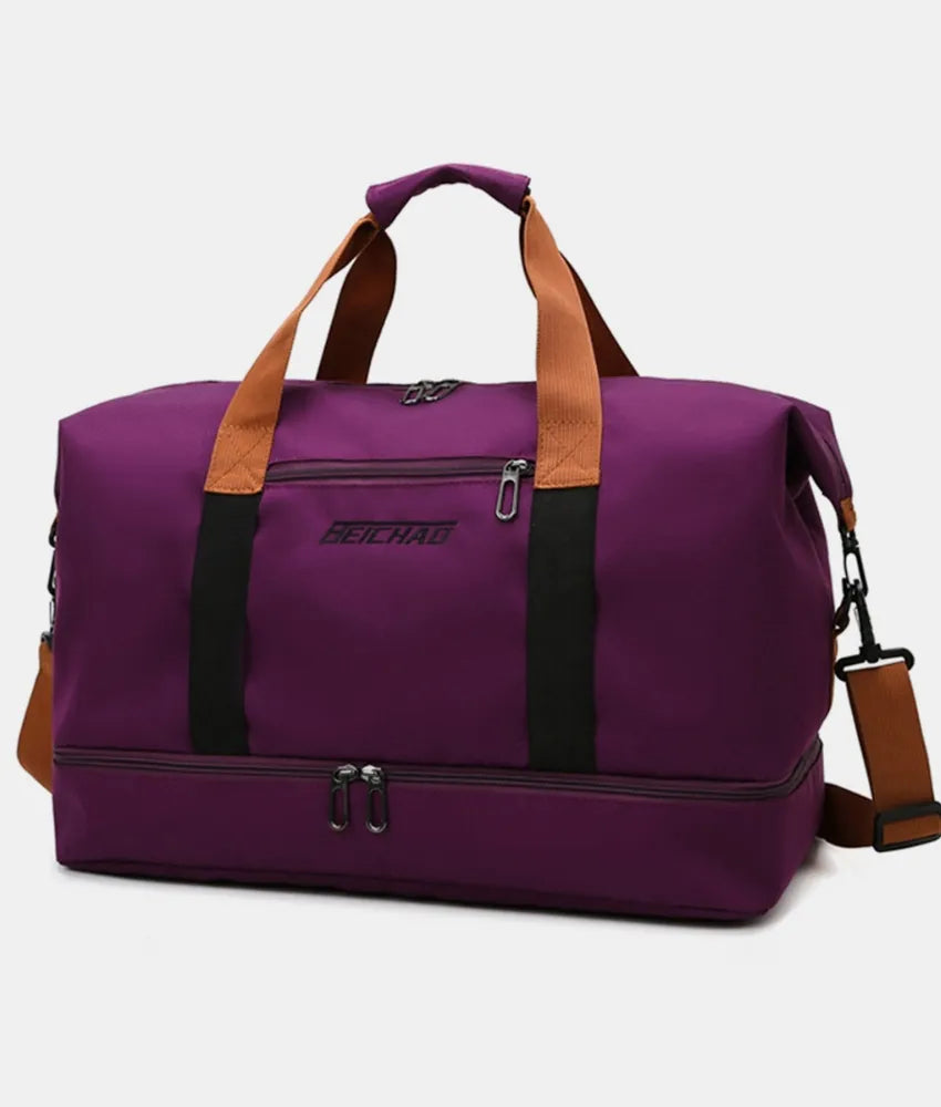 Oxford Cloth Oversize Travel Bag Plum Purple One Size - Fashorio