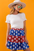 BiBi American Flag Theme Star Sequin Tiered Skirt - Fashorio