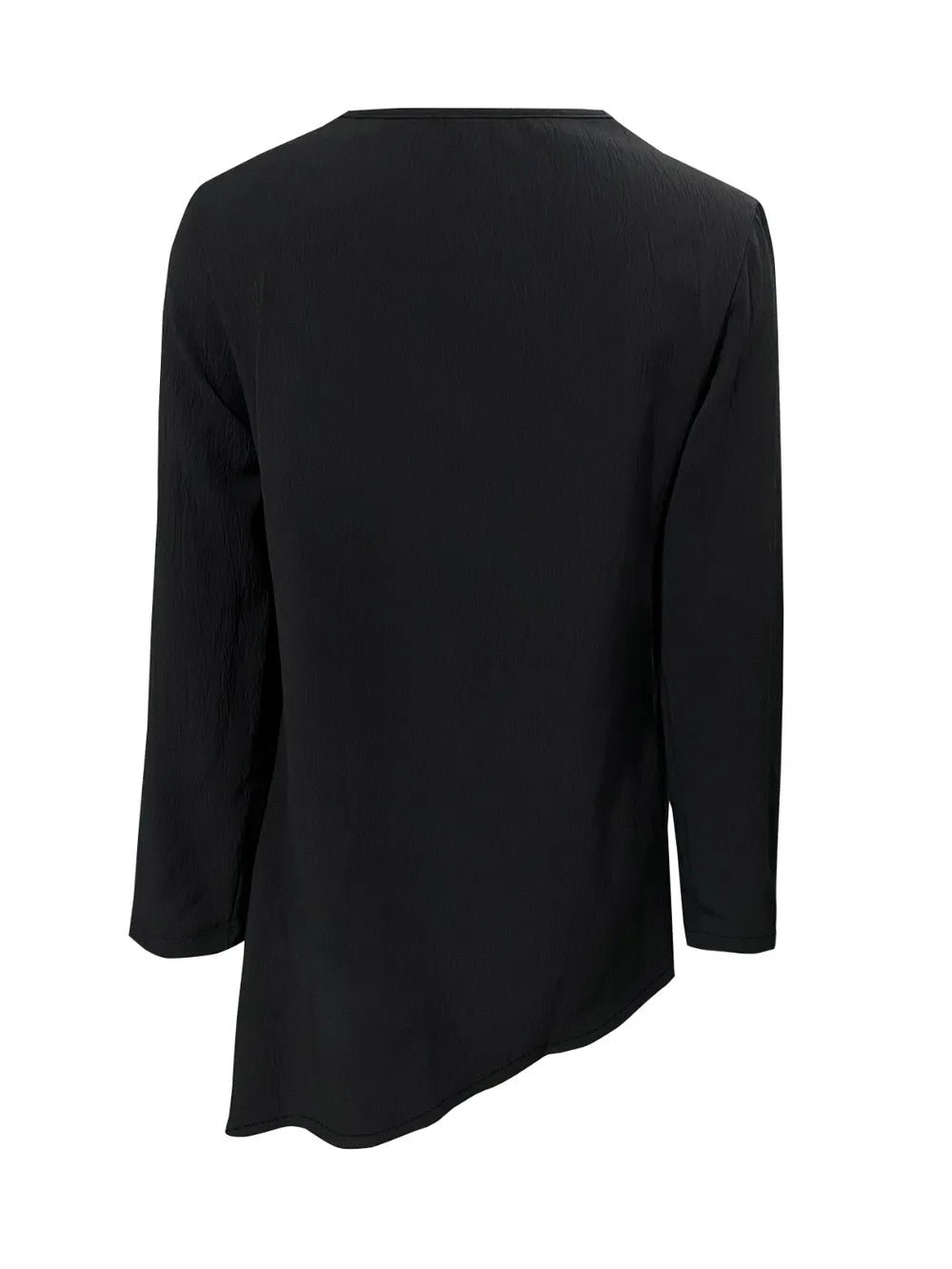 Asymmetrical Neck Long Sleeve Blouse - Fashorio