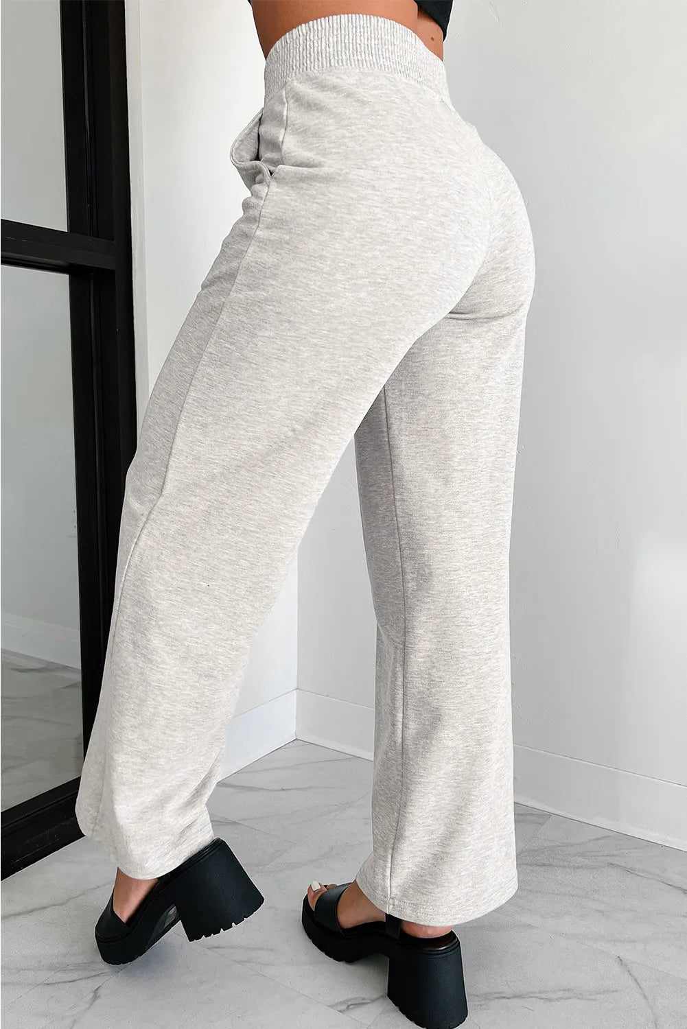 Elastic Waist Active Pants with Pockets - Fashorio