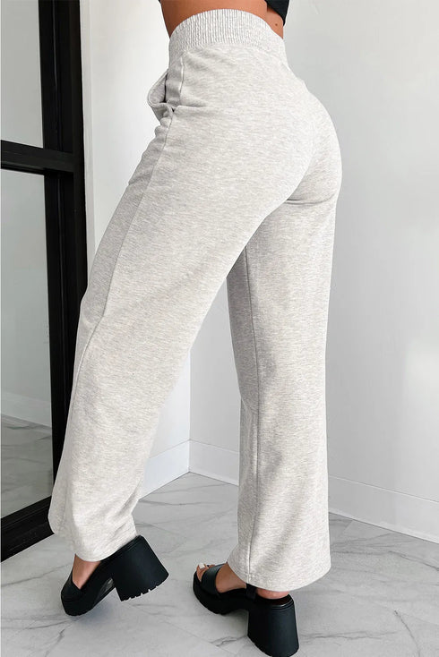 Elastic Waist Active Pants with Pockets - Fashorio