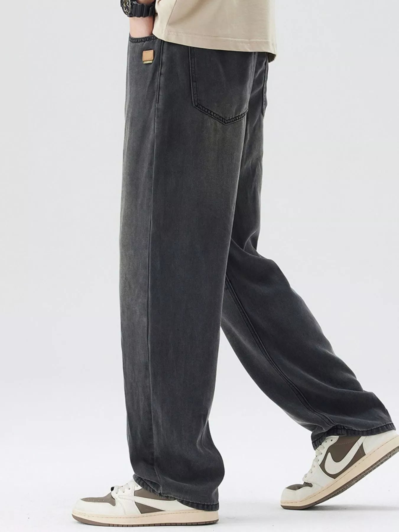 Men's Plus Size Wide Leg Wash Jeans - Fashorio
