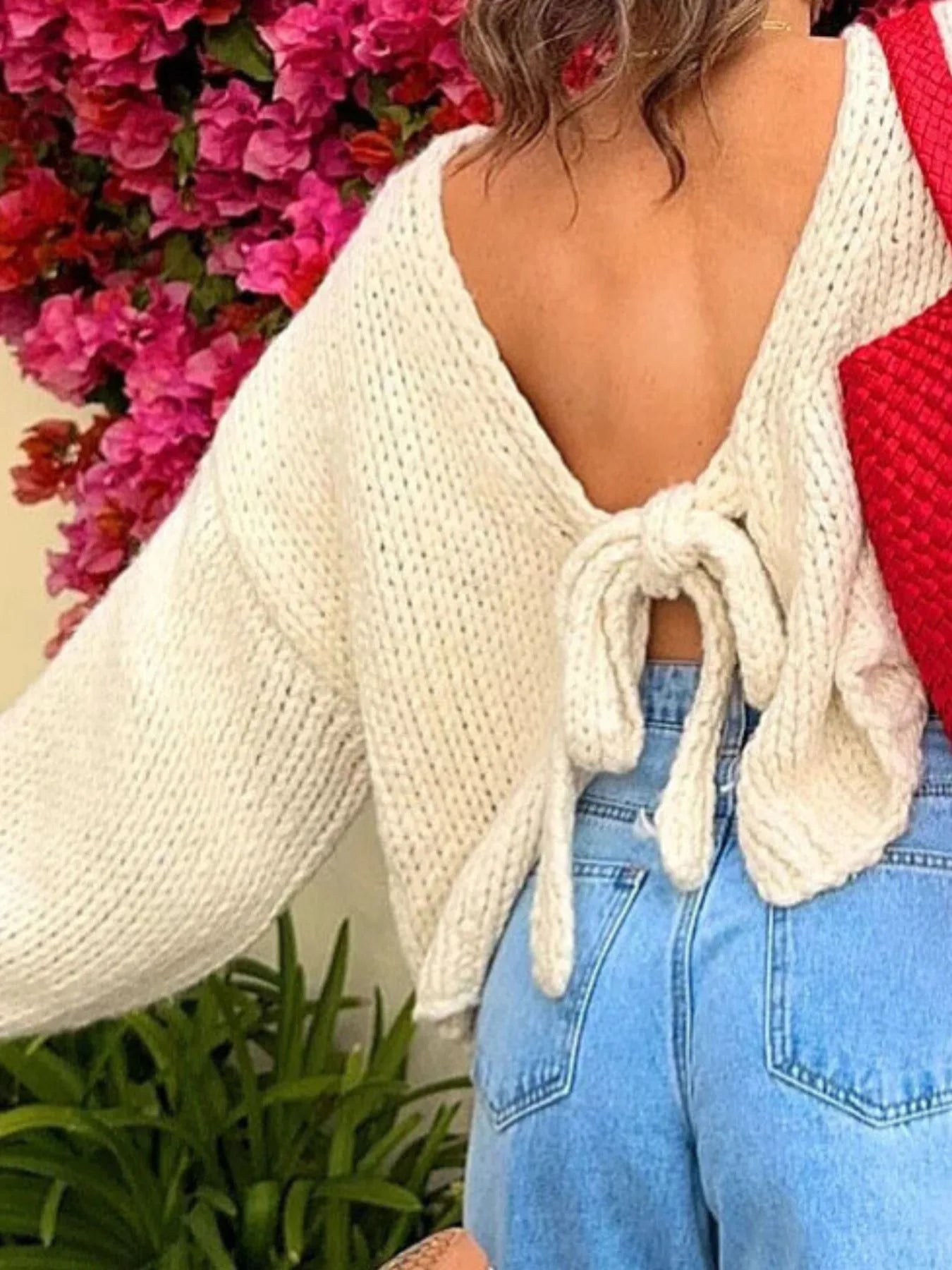 Tied Drop Shoulder Cardigan - Fashorio