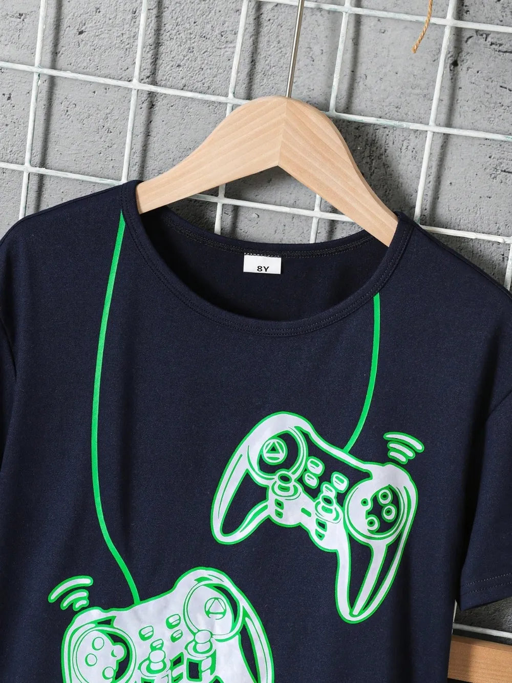 Children's Graphic Round Neck T-Shirt and Pants Set - Fashorio