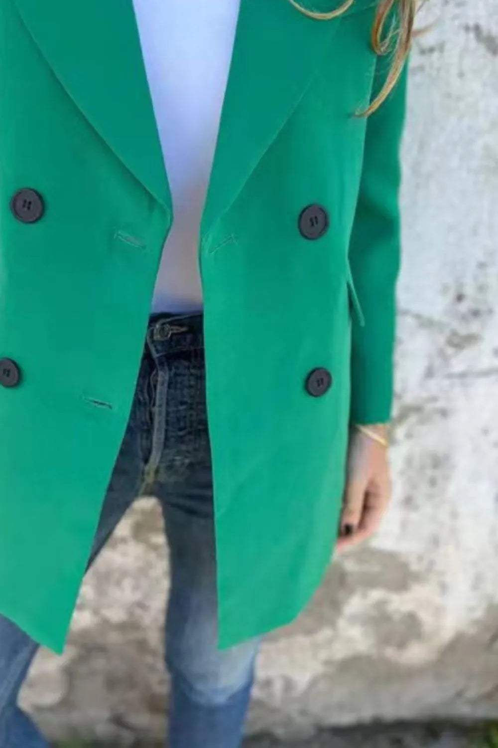 Full Size Collared Neck Long Sleeve Blazer - Fashorio