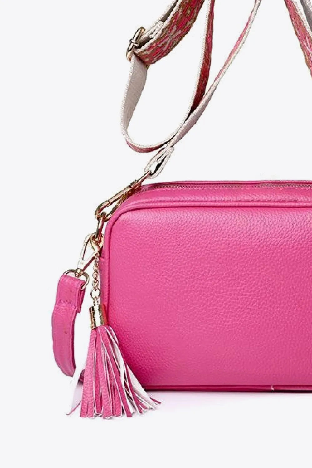 PU Leather Tassel Crossbody Bag - Fashorio