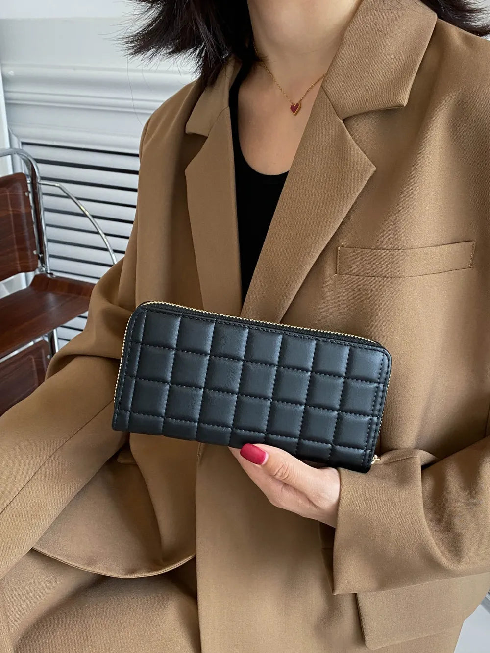 PU Leather Solid Color Wallet - Fashorio