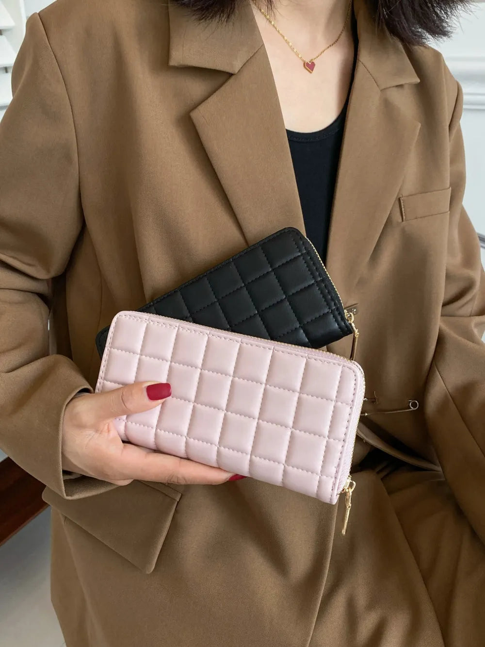 PU Leather Solid Color Wallet - Fashorio