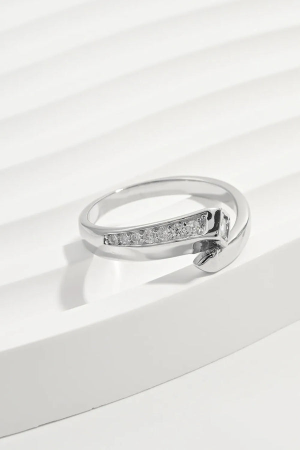 925 Sterling Silver Inlaid Zircon Ring Silver - Fashorio