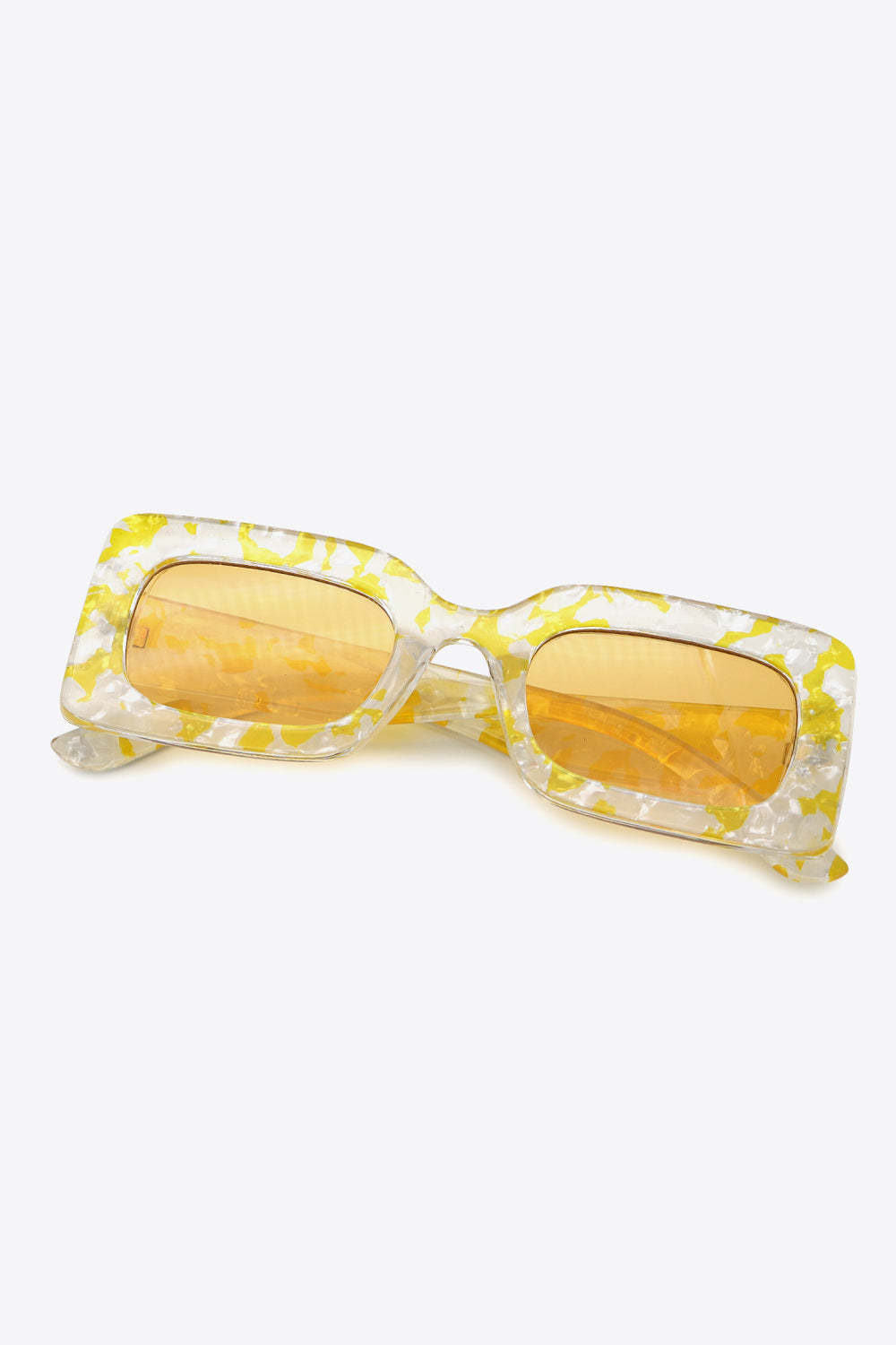 Tortoiseshell Rectangle Polycarbonate Sunglasses - Fashorio