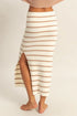 HYFVE Side Slit Striped Bodycon Sweater Skirt - Fashorio