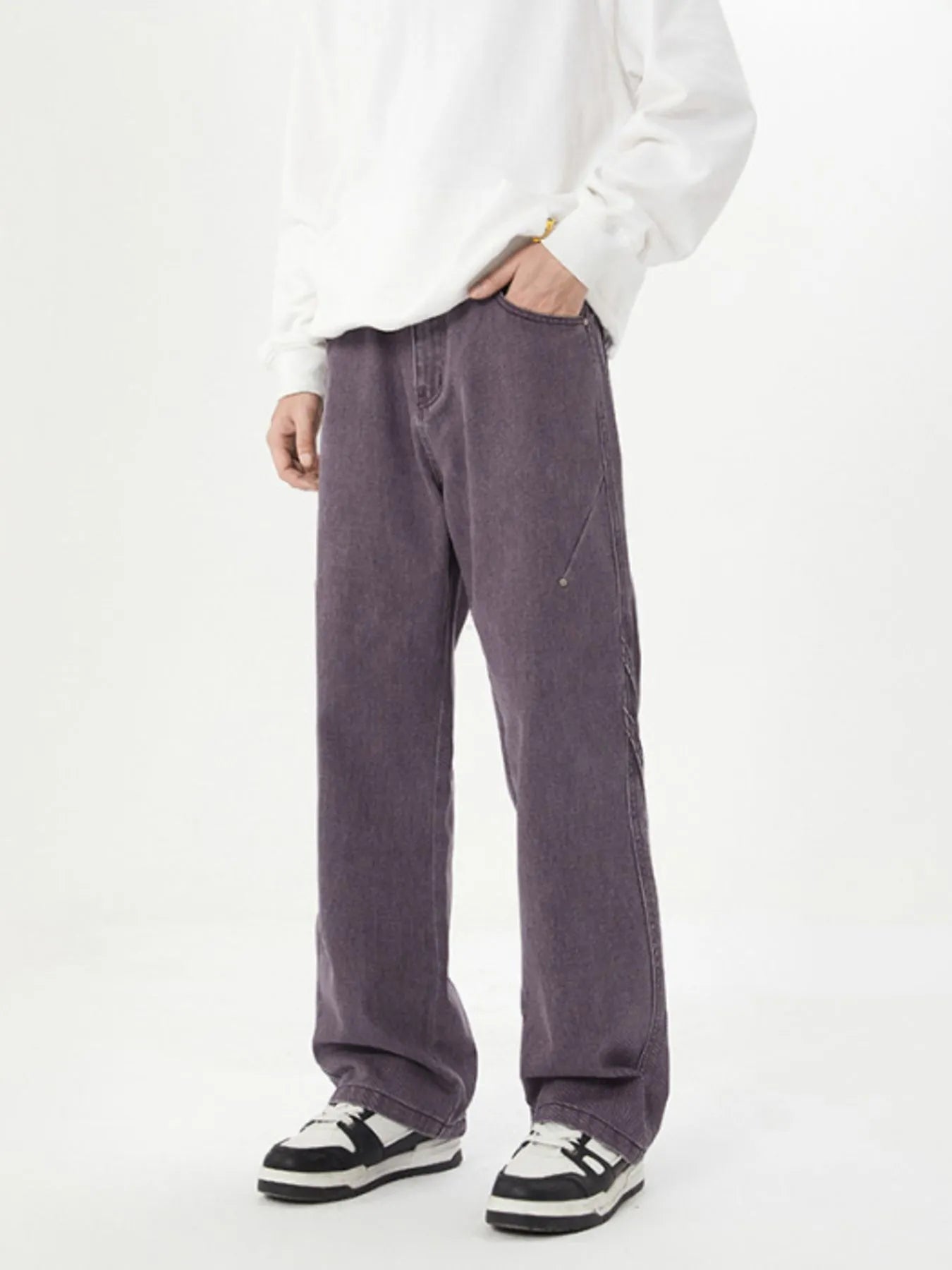 Men's Full Size Washed Straight Leg Jeans Plus Size - Fashorio