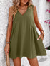 Mandy V-Neck Sleeveless Mini Dress Matcha Green - Fashorio